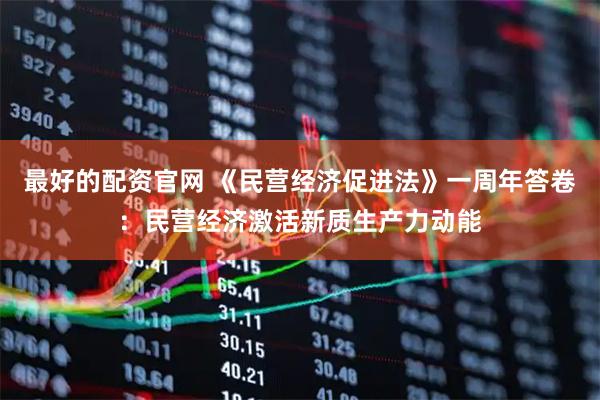 最好的配资官网 《民营经济促进法》一周年答卷：民营经济激活新质生产力动能